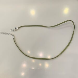 Premier Designs Green Leather Necklace